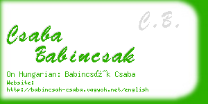 csaba babincsak business card
